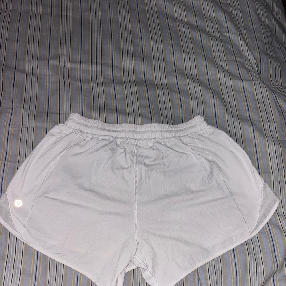 Women's White Lulu Athletic Shorts